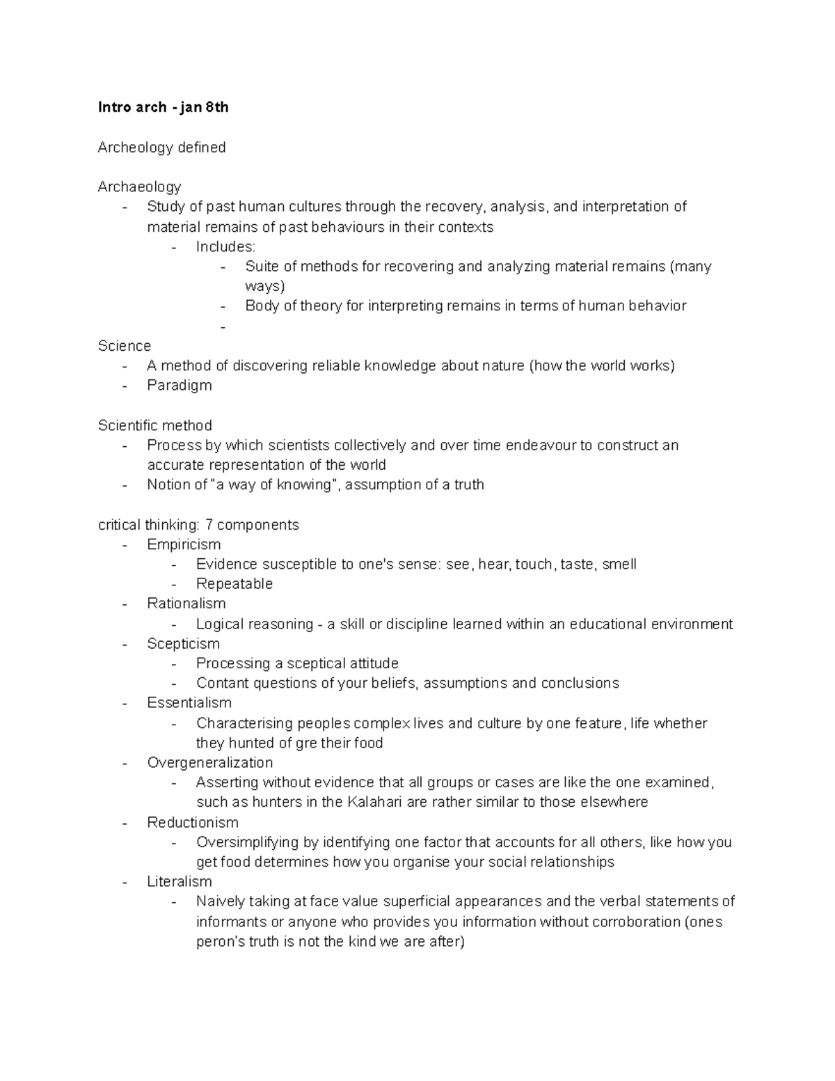 Archaeology 101: Intro Lecture Notes on Key Concepts & Insights - Studocu