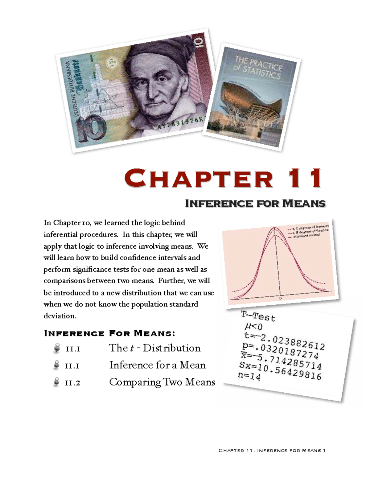 AP STATISTICS CHAPTER 11: INFERENCE FOR MEANS STUDY GUIDE - Studocu