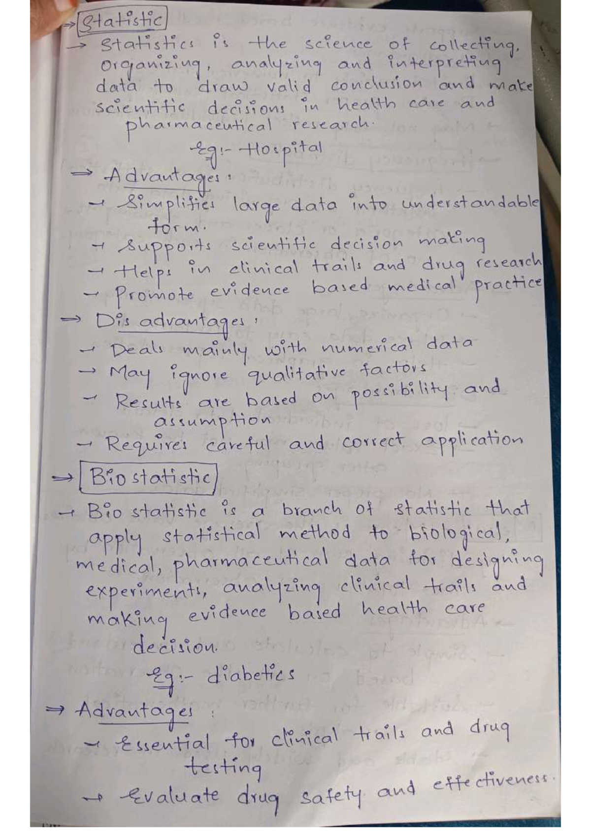 BIO Statistics UNIT I: Key Concepts and Applications in Healthcare ...