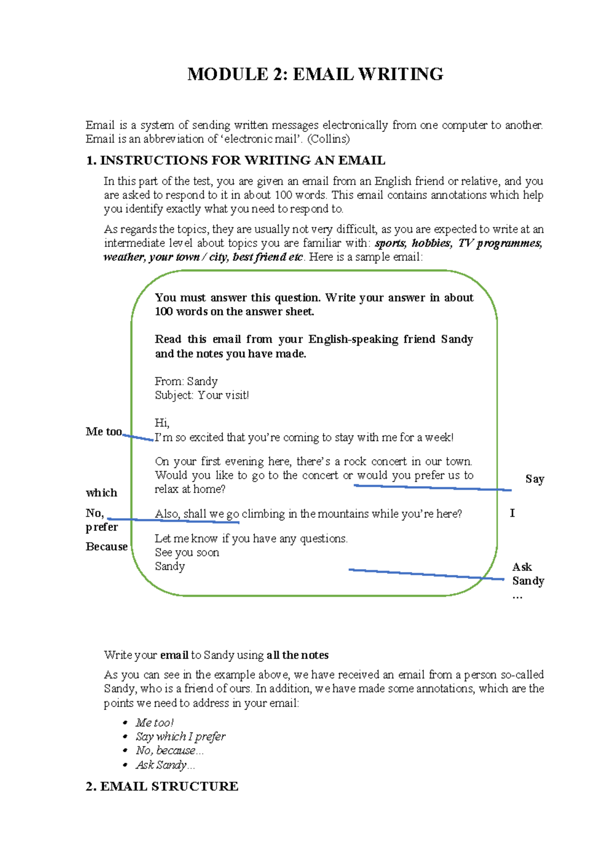 MODULE 2: EMAIL WRITING - GTVTVT Guide and Practice - Studocu