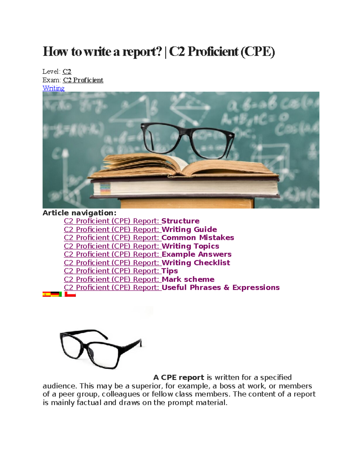 C2 Proficient (CPE) Writing Guide: Crafting Effective Reports - Studocu