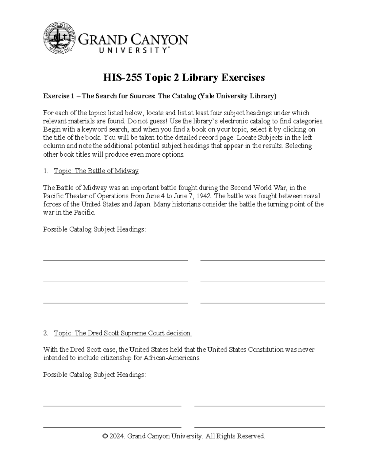HIS 255 T2 Library Exercises: Finding Historical Sources - Studocu