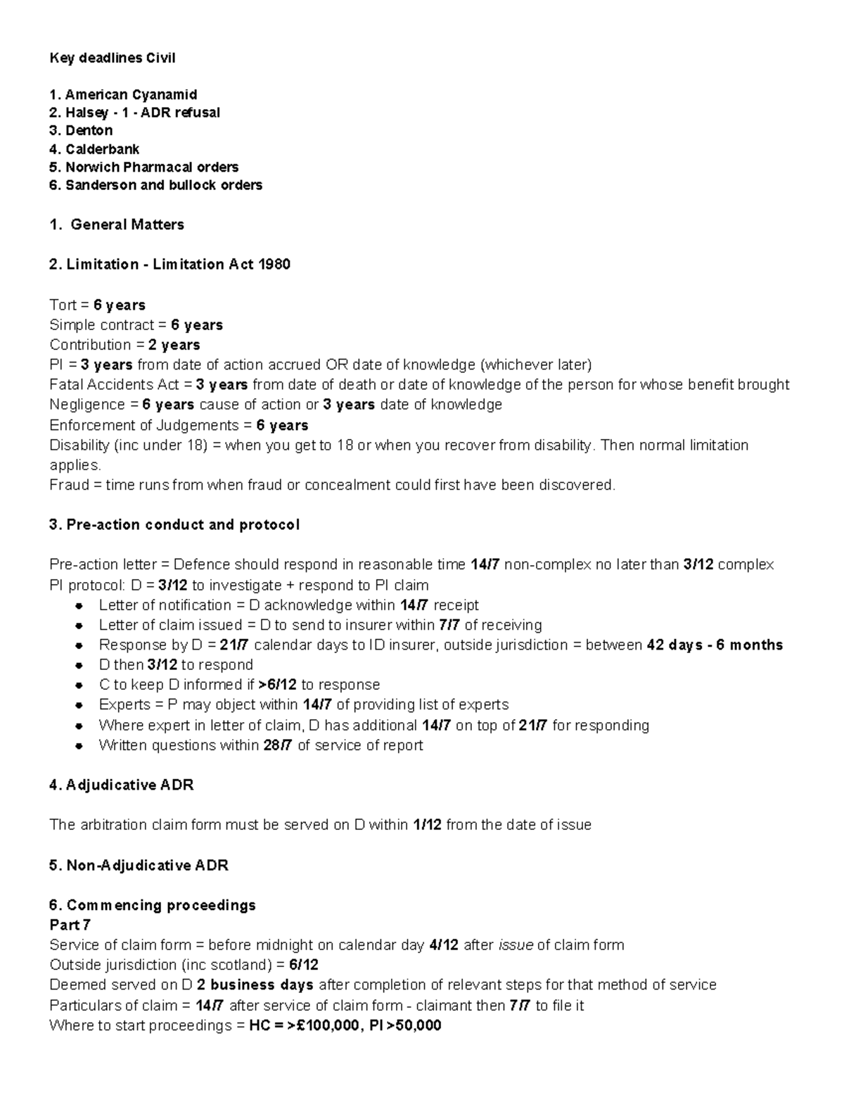 Key Deadlines for Civil Proceedings: Comprehensive Overview - Studocu