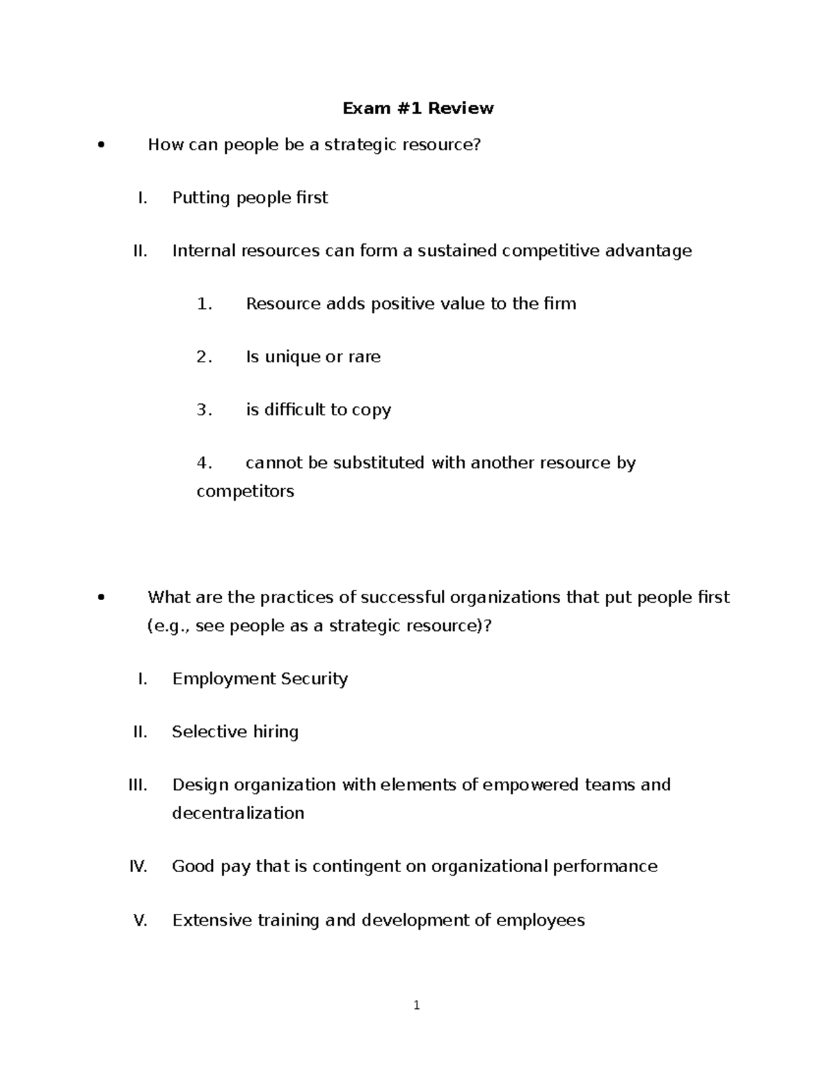 Organizational Behavior Exam Review 1 - Key Study Notes - Studocu