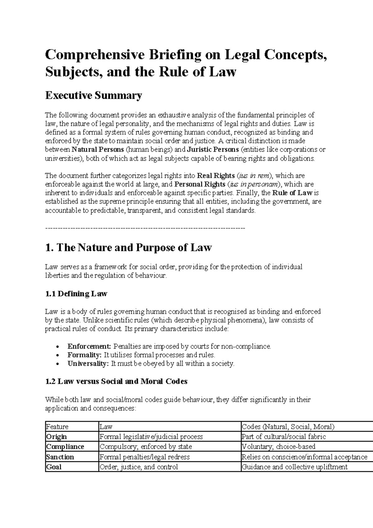 COM LAW 101: Week 1 Legal Concepts & Rule of Law Summary - Studocu