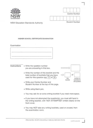 HSC Examination Writing Booklet Instructions and Guidelines - Studocu