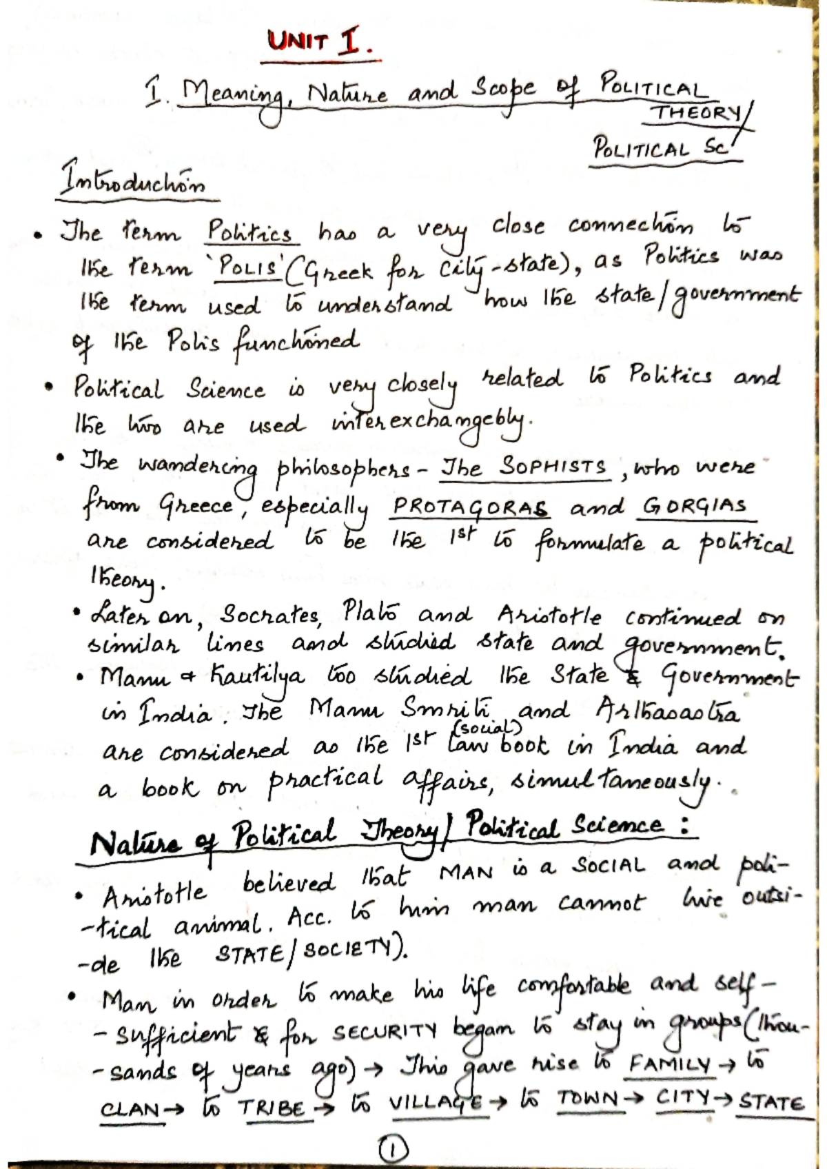 Meaning, Nature & Scope of Political Science - Unit I Overview - Studocu
