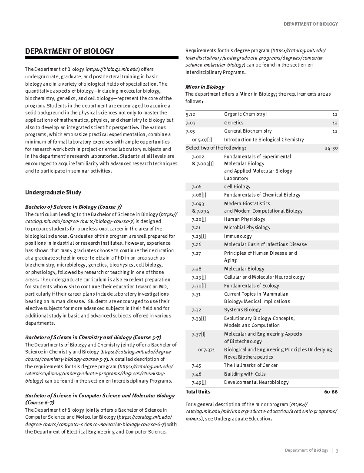 Biology - mit) o ers undergraduate, graduate, and postdoctoral training ...
