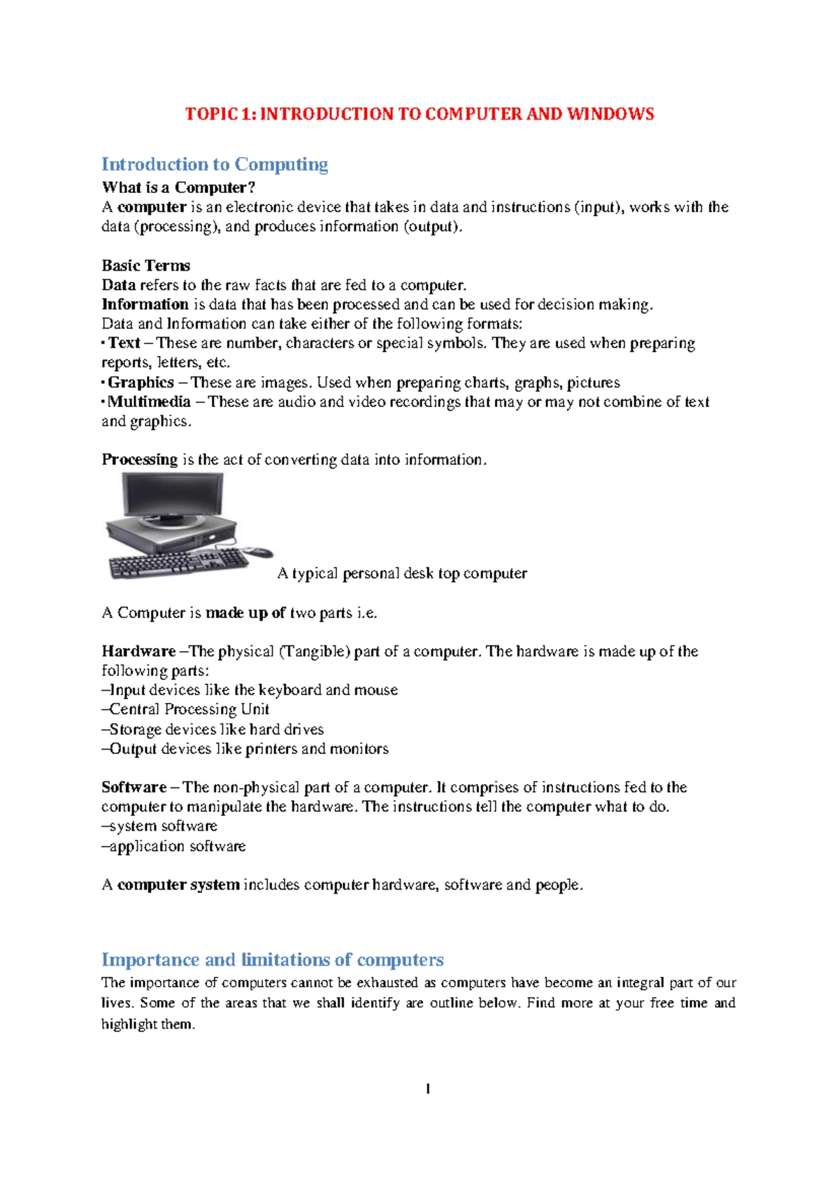 4223 introduction to ict ict theory notes 1 - INTELLECTS COLLEGE KITUI ...