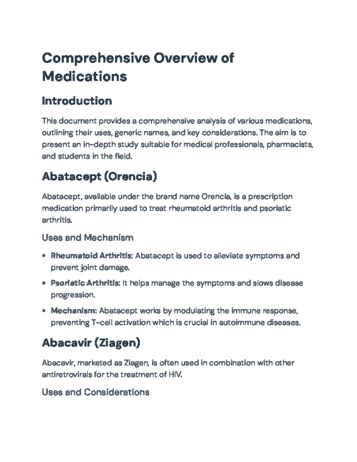 Comprehensive Guide to Medications: Uses and Mechanisms - Comprehensive ...
