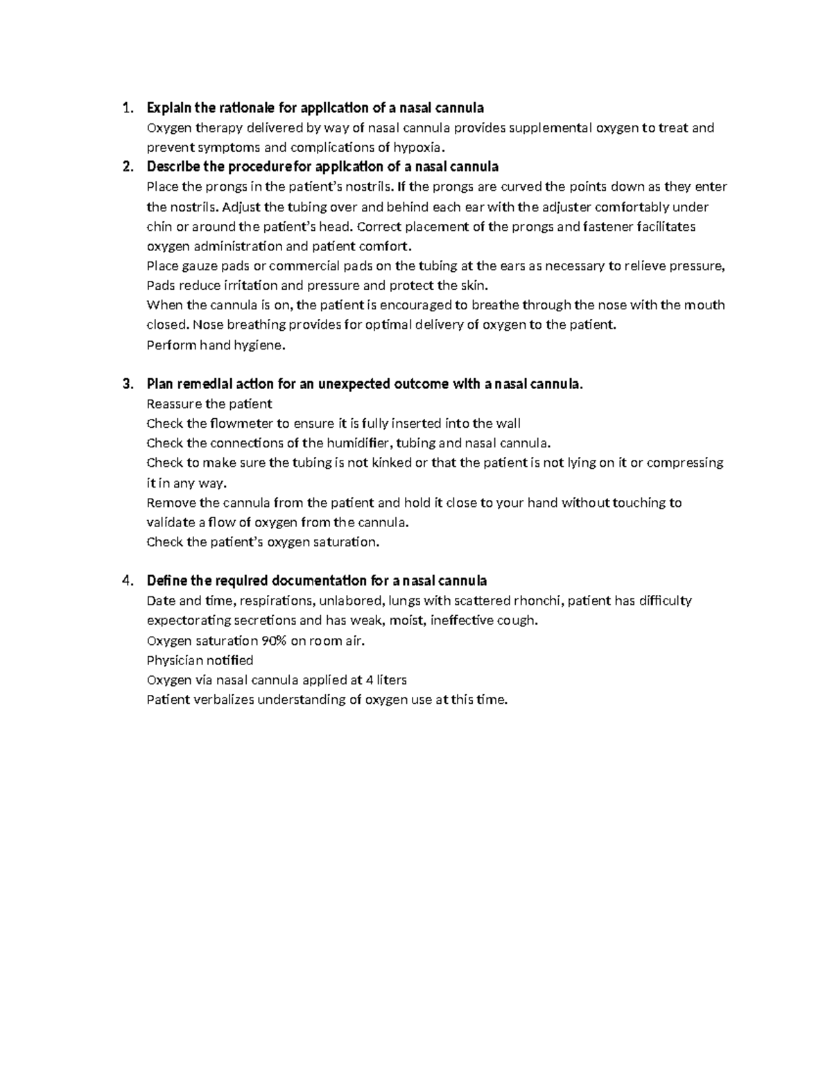 4learningobjectives - Nursing coursework, study materials. - Explain ...