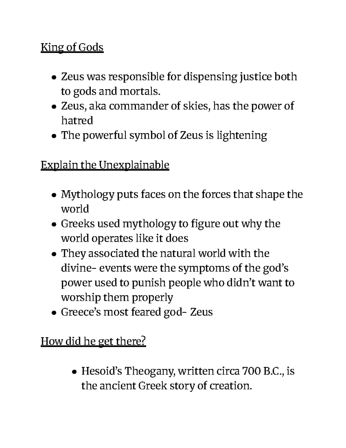 Zeus: The clash of the gods - Myths, power, and betrayal (CLST101 ...