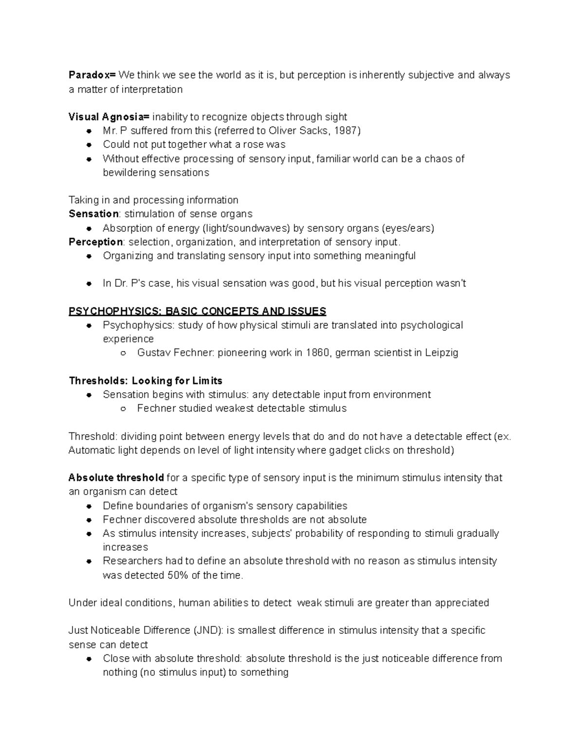 Sensation and Perception: Understanding Visual Processing and ...