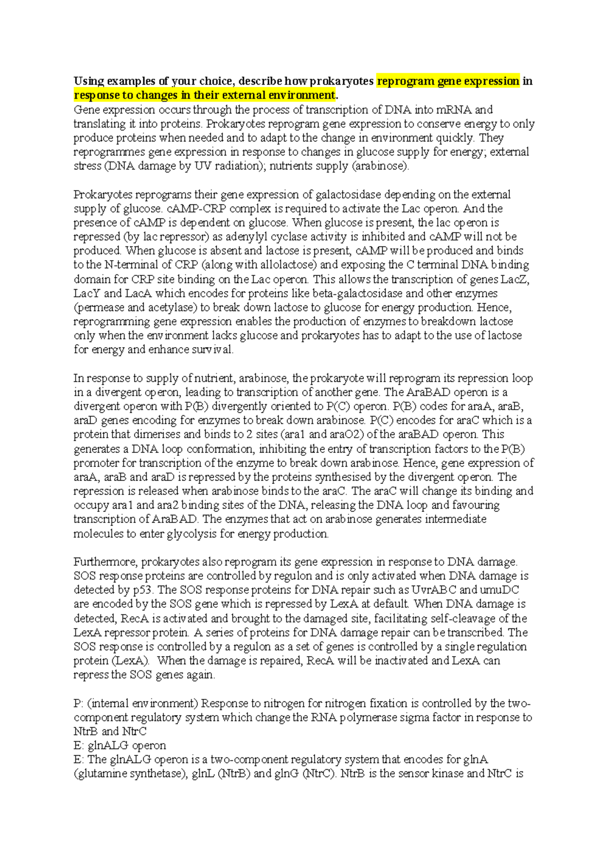 GMR revision essay - Past paper with ans - Using examples of your ...