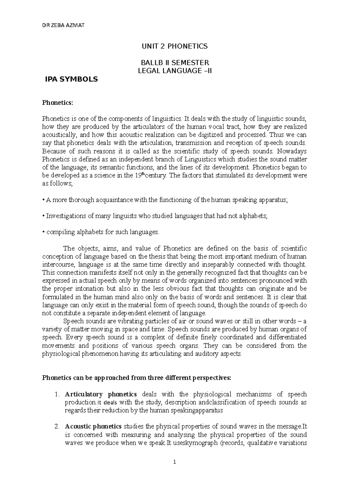 Phonetics iscs ics ics ics ics eng english - UNIT 2 PHONETICS BALLB II ...