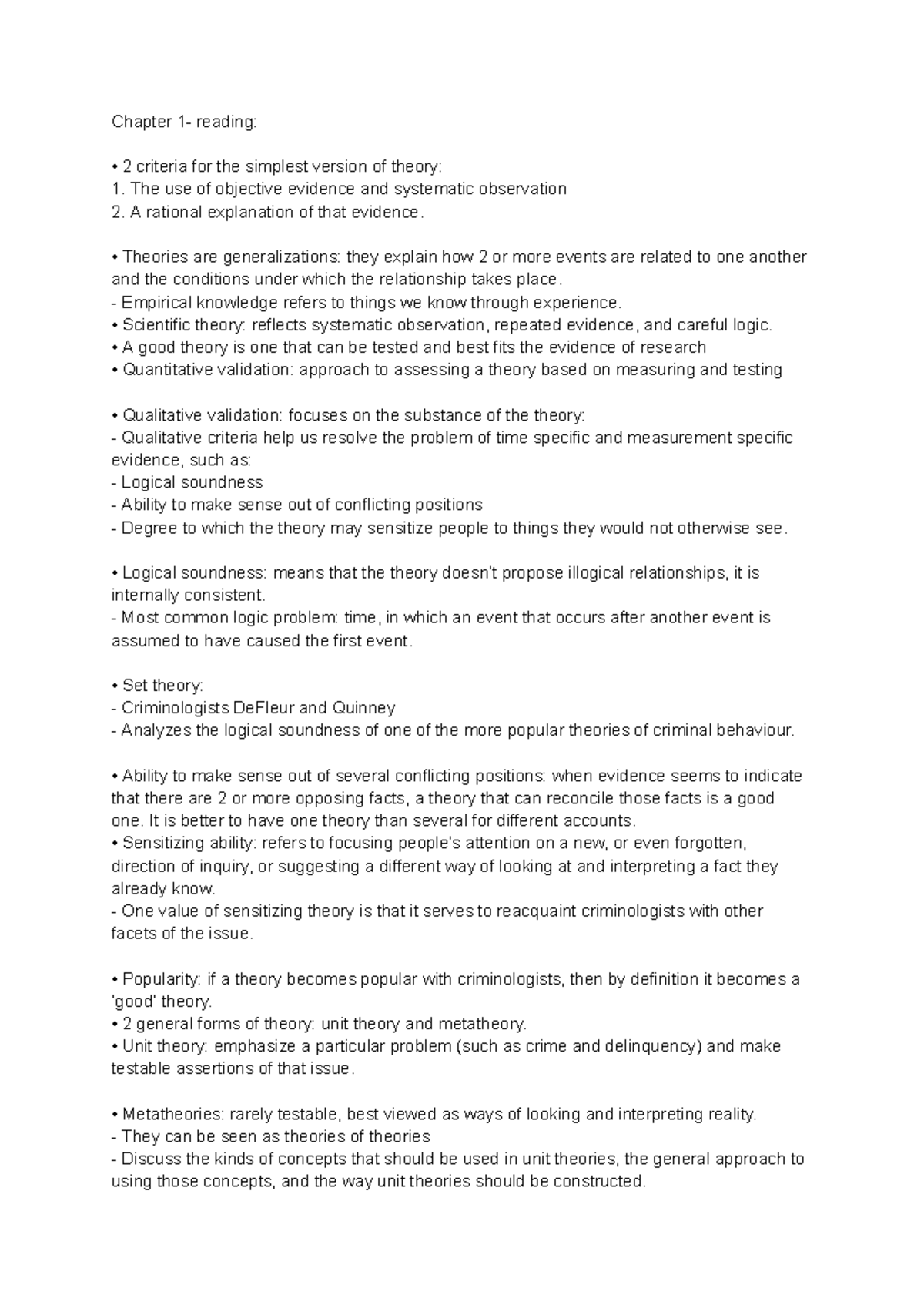CRIM 101 - Theories of Crime Exam: Comprehensive Study Notes - Studocu