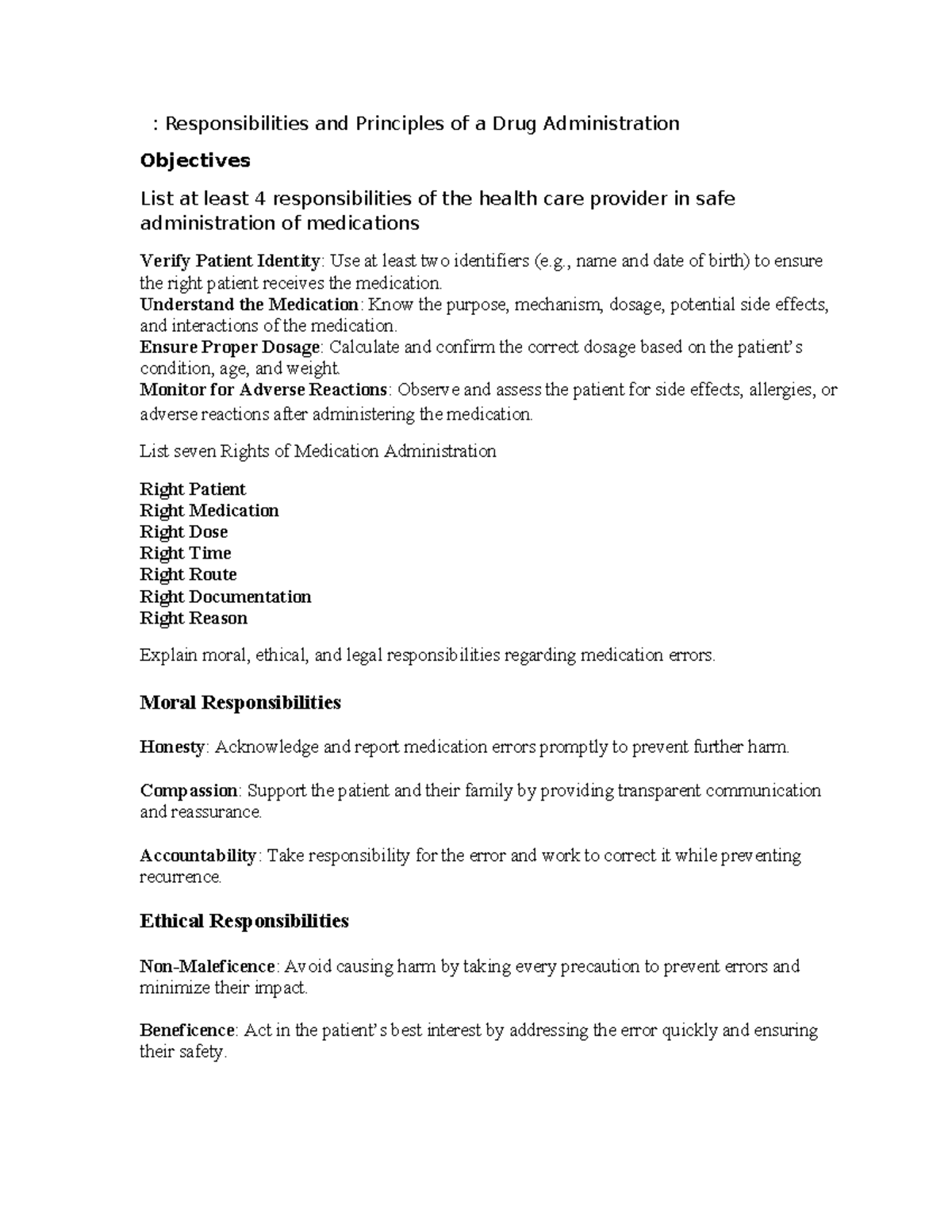 CENGAGE CH 7: Responsibilities & Principles of Safe Drug Admin. - Studocu