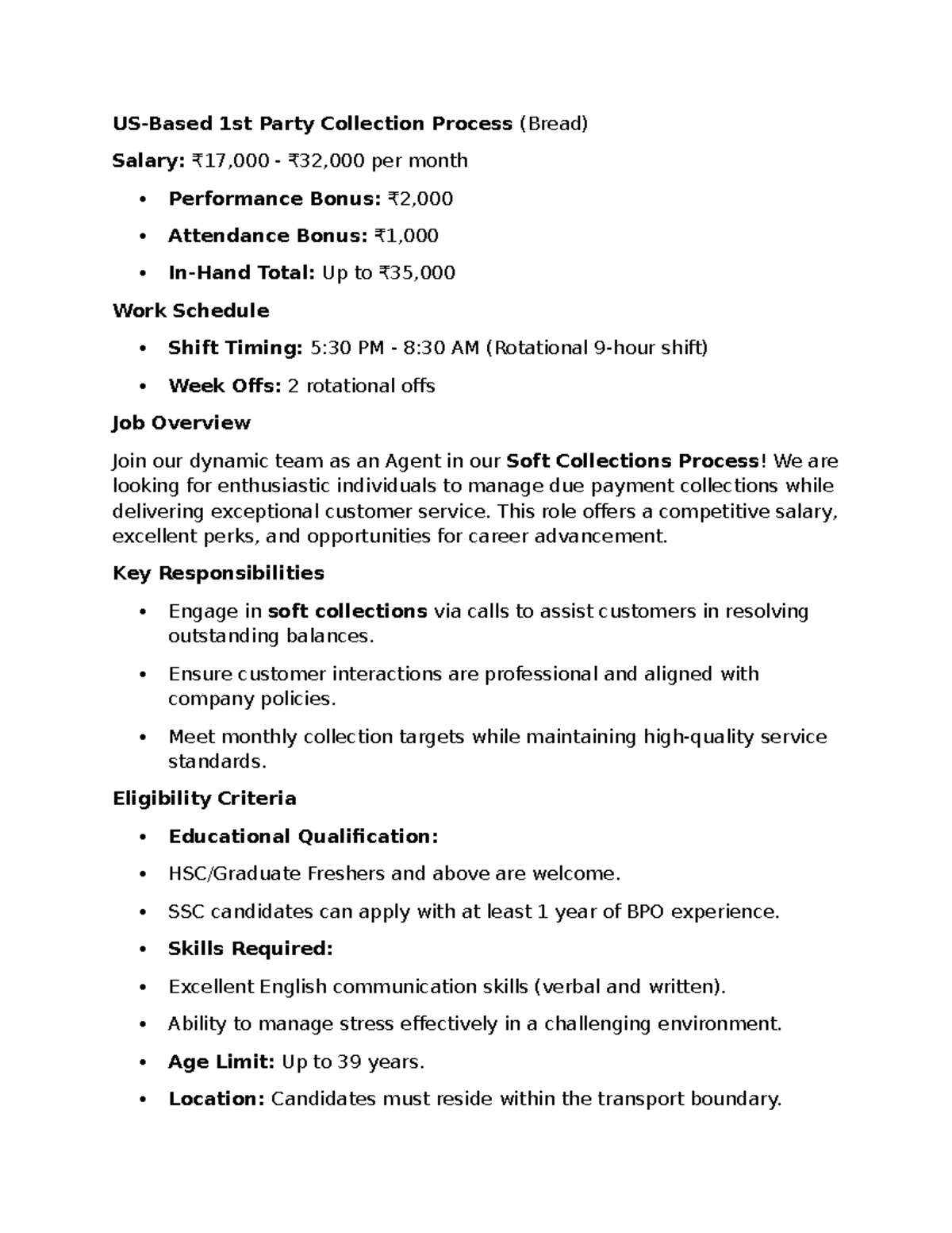 Soft Collections Agent Job Overview & Responsibilities (1st Party ...