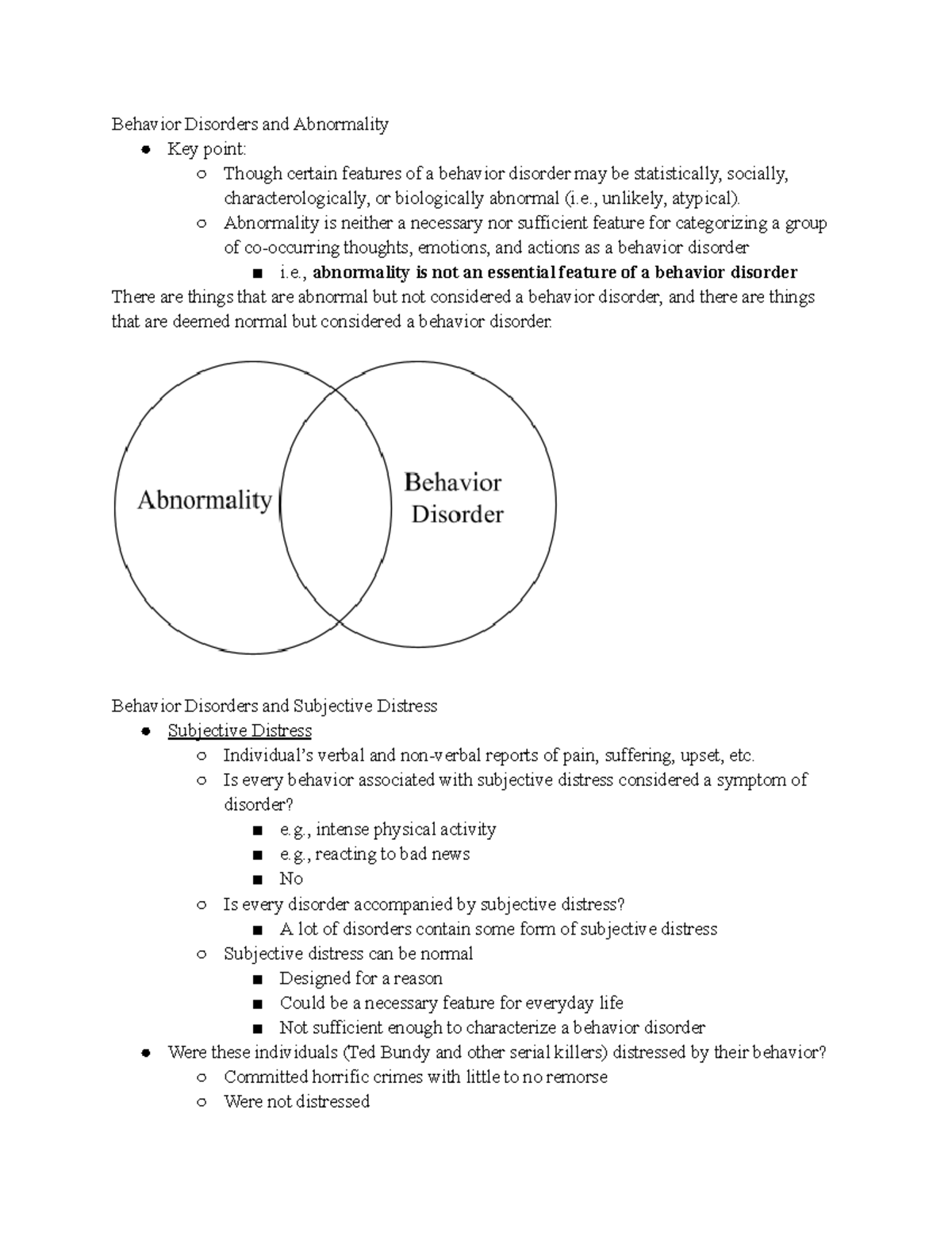 PSYC 223 Lecture Notes: Understanding Behavior Disorders and ...