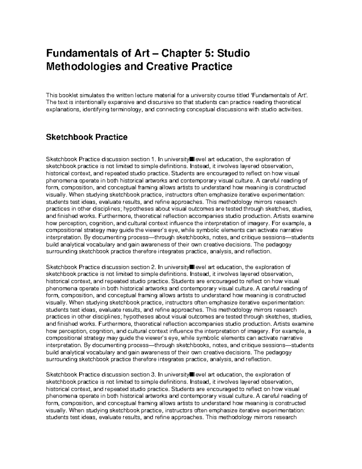 Art 101: Studio Methodologies & Creative Practice - Chapter 5 Insights ...