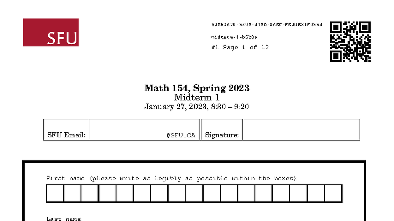 Math 154, Spring 2023 Midterm 1 Practice Exam - Studocu