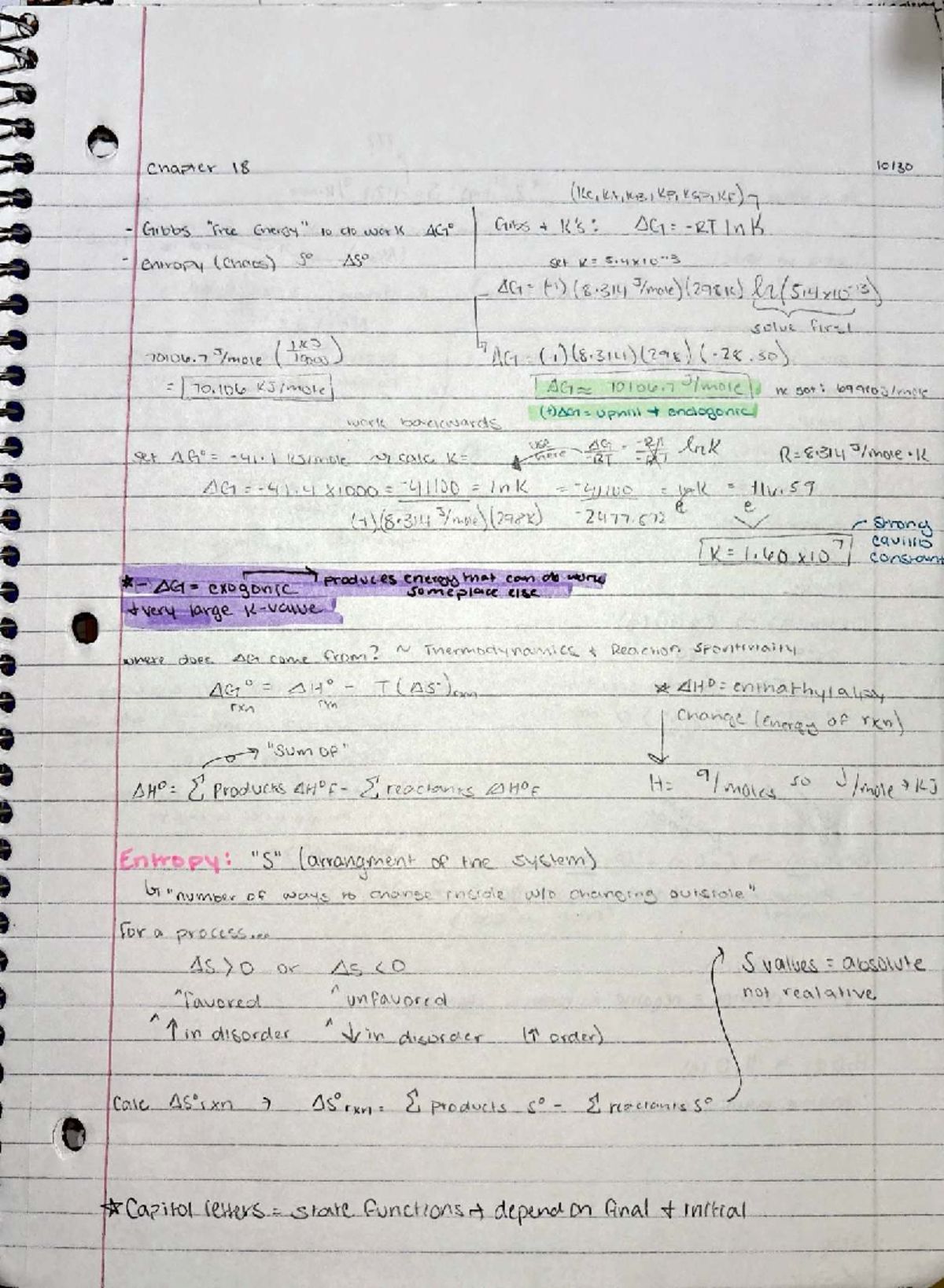 Chapter 18: Thermodynamics and Free Energy Calculations - Studocu