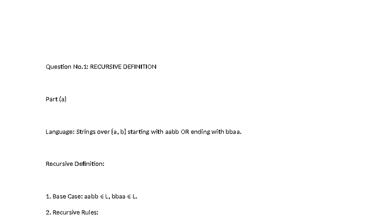 Theory of Automata (92): Recursive Definitions & Regular Expressions ...
