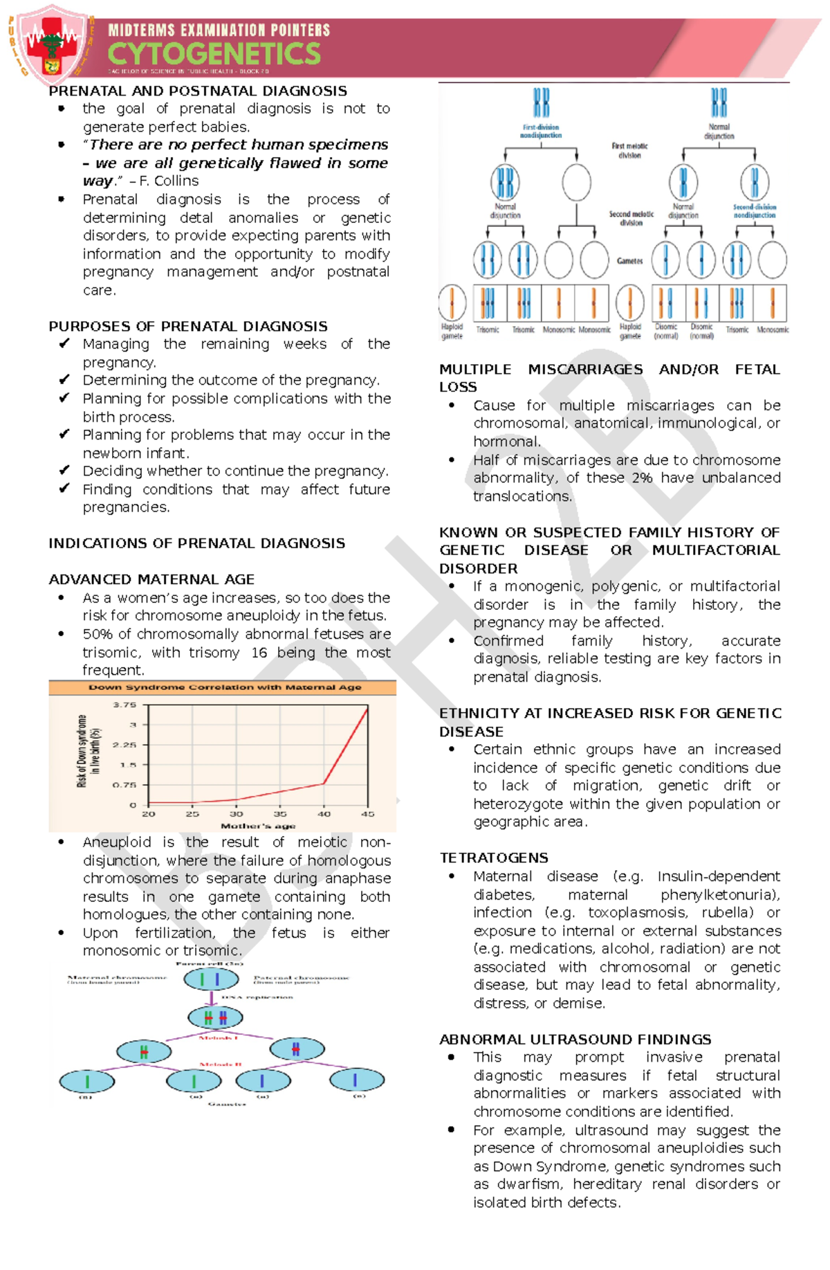 Lecture Notes on Prenatal & Postnatal Diagnosis - Lesson 6 - Studocu