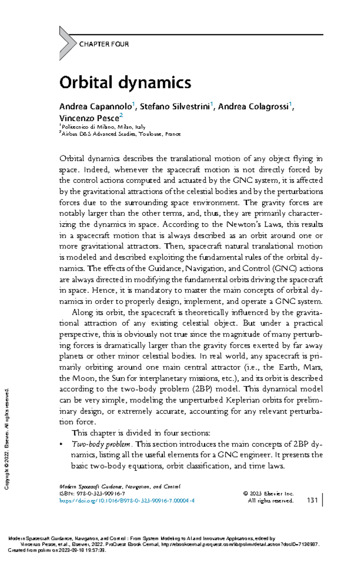Modern Spacecraft Guidance Navigation and Control - CHAPTER FOUR ...