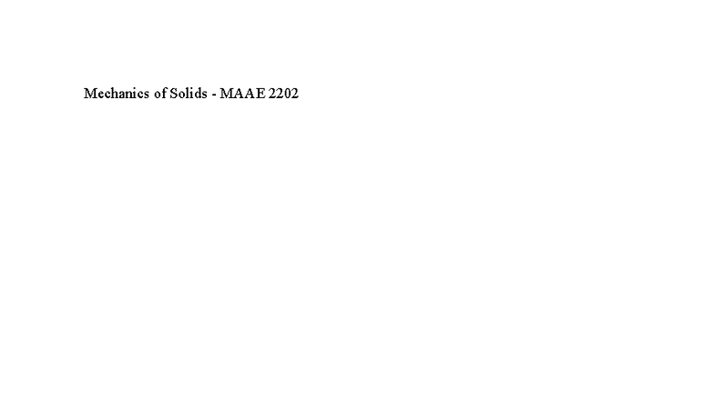 MAAE 2202 - Experiment D Lab Report: Torsion of Hollow Shaft - Studocu