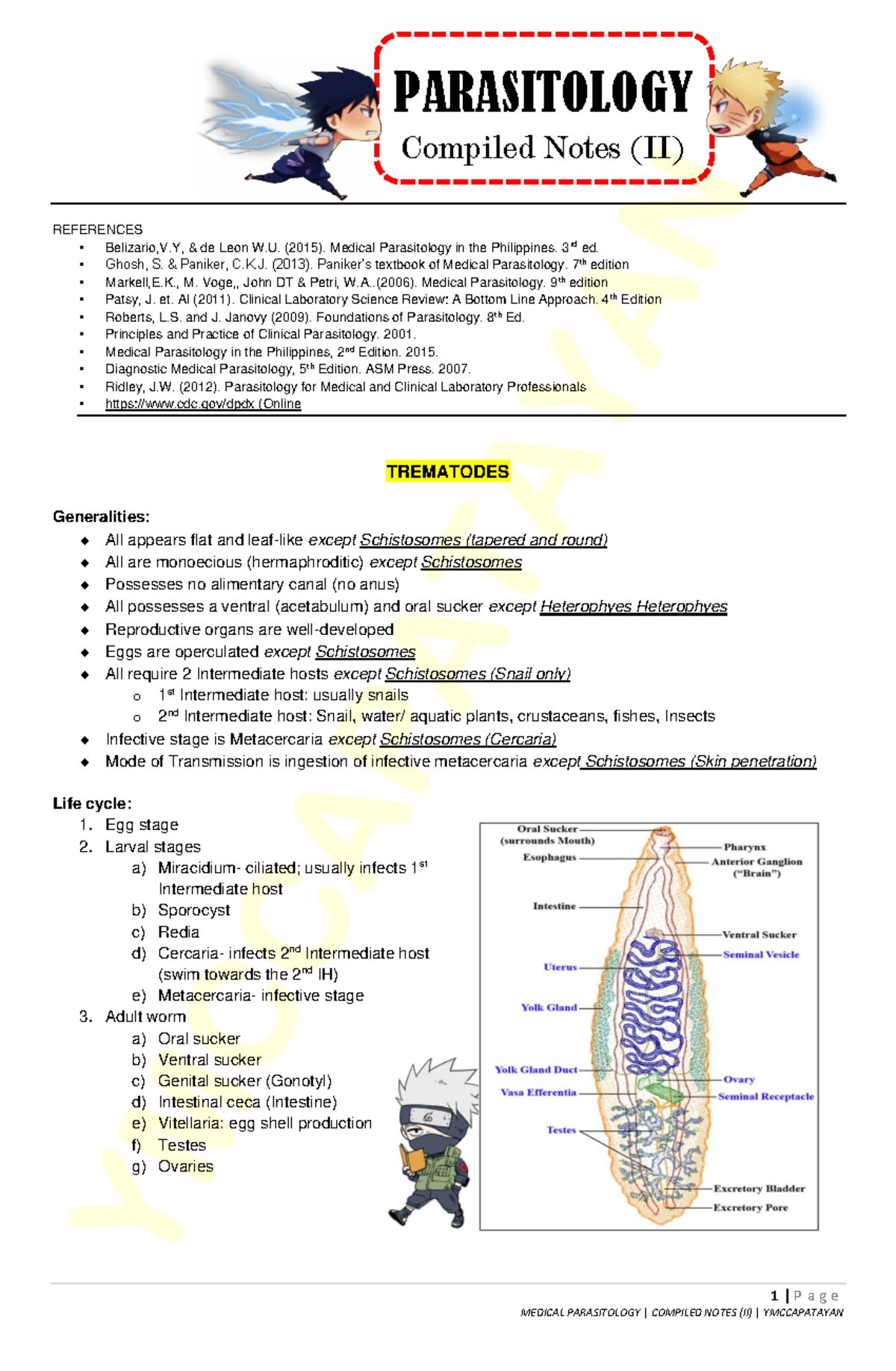 MEDICAL PARASITOLOGY COMPILED NOTES (II) - 2021 Edition - Studocu