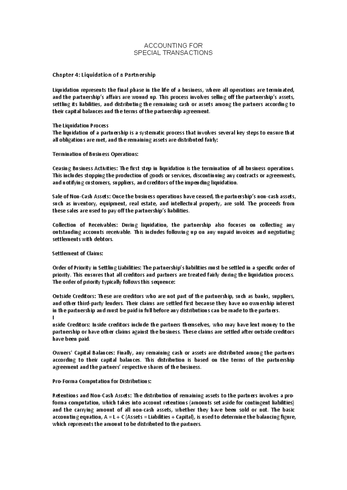 AST CHAP4 Summary - notes - ACCOUNTING FOR SPECIAL TRANSACTIONS Chapter ...