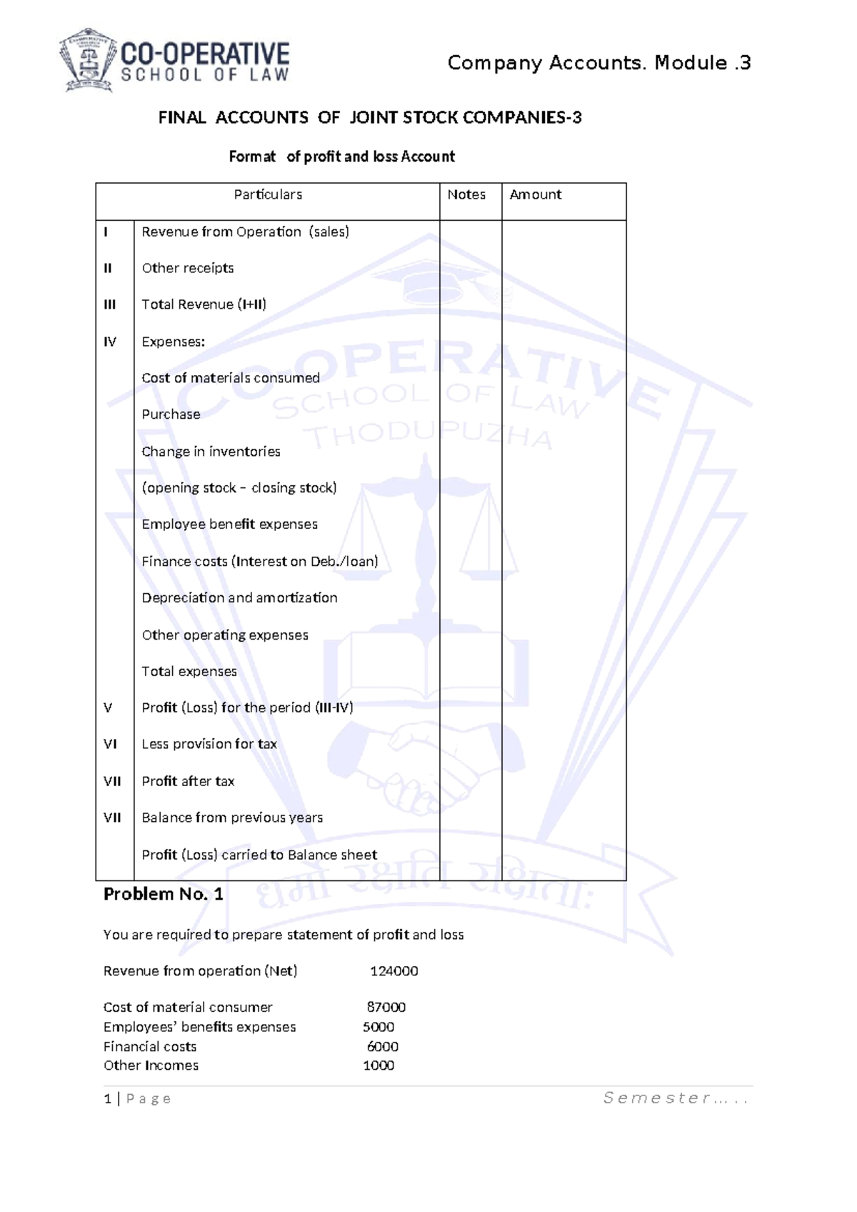 Company Accounts: Module 3 - Final Accounts & Profit and Loss ...