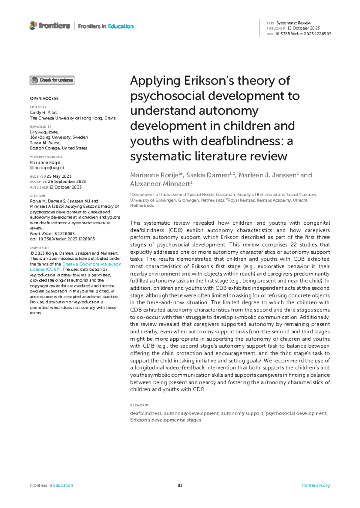 Feduc-08: Systematic Review on Autonomy Development in Deafblind ...