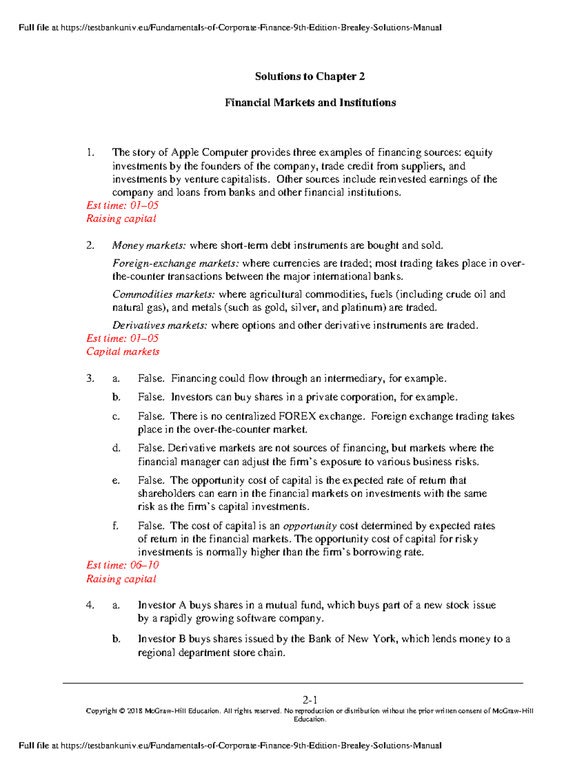 378559795 Solutions Manual for Fundamentals of Corporate Finance 9th Ed ...