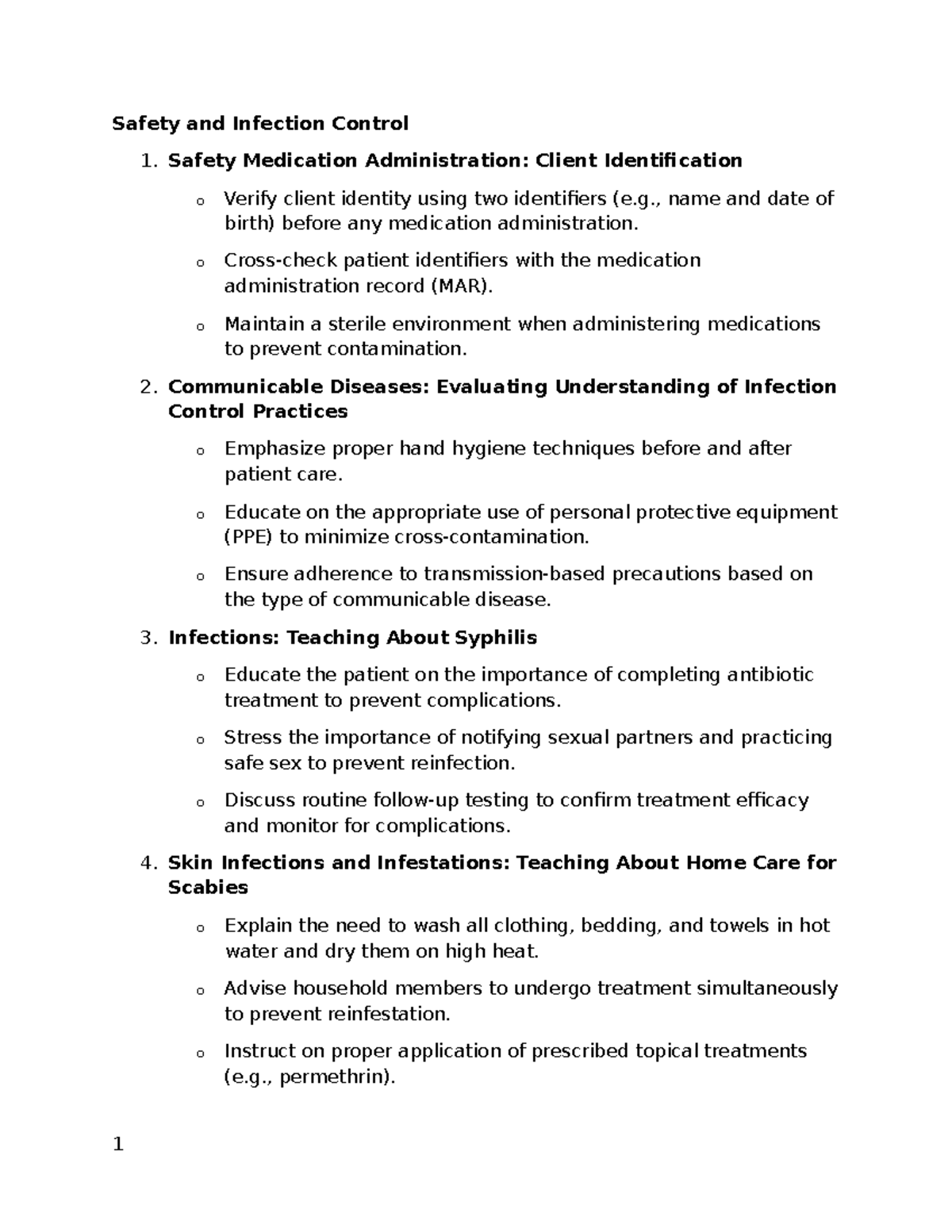 Safety and Infection Control - Safety Medication Administration: Client ...