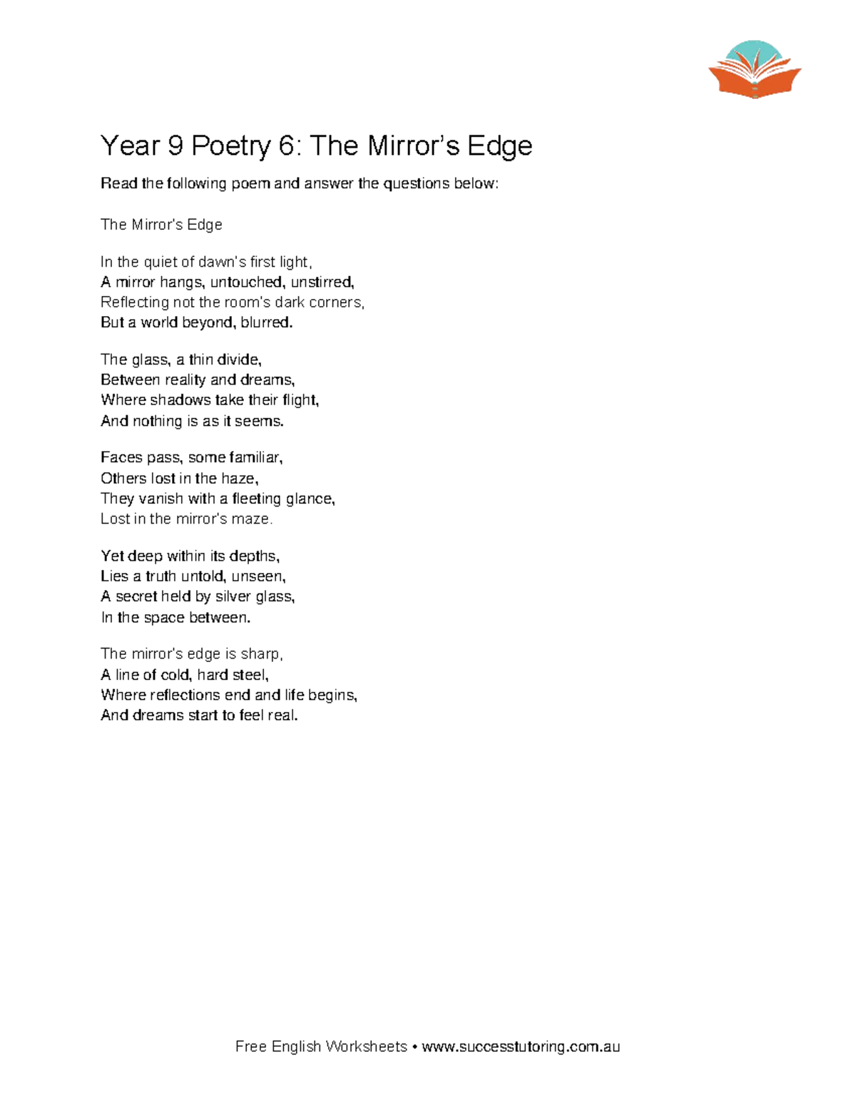 Year 9 Poetry 6: Analysis of 