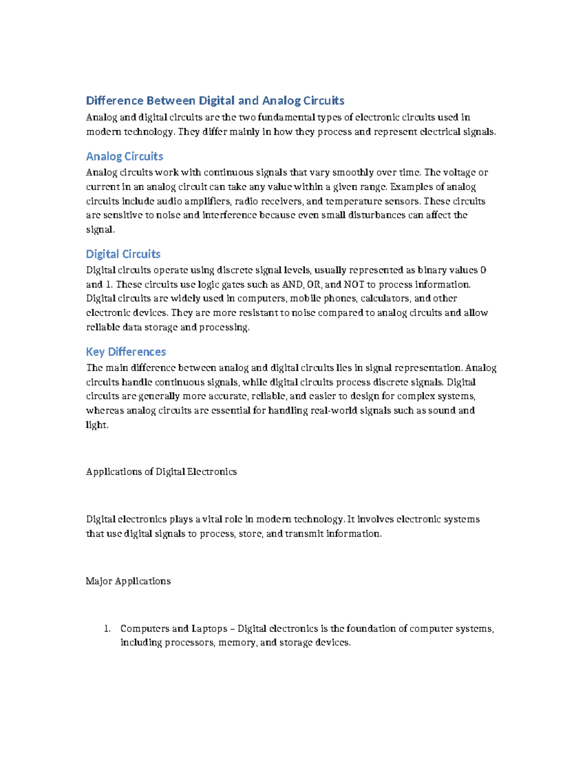 Difference Between Digital and Analog Circuits: A Comprehensive ...