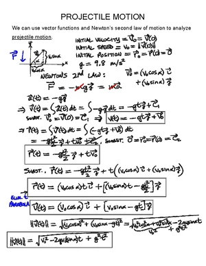 Projectile Motion - Study Notes & Assignments - Studocu