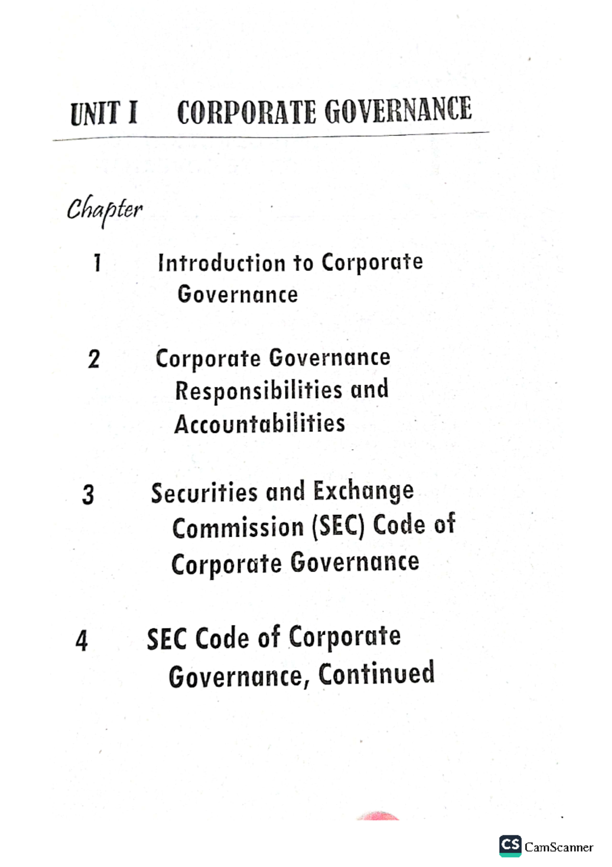 Corporate Governance: Key Concepts & Principles (CS - Unit I) - Studocu