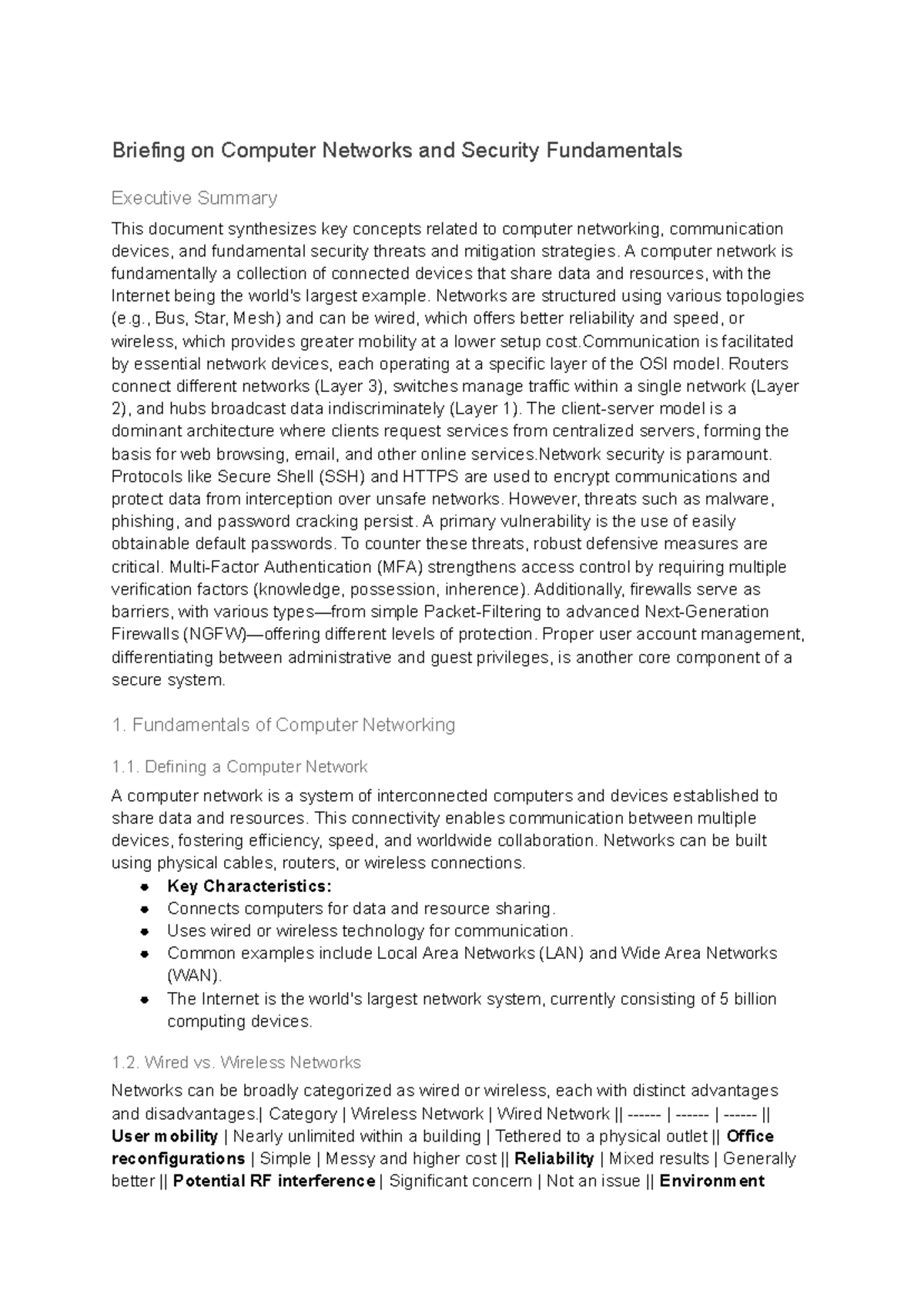 Briefing on Computer Networks & Security Fundamentals (CS101) - Studocu