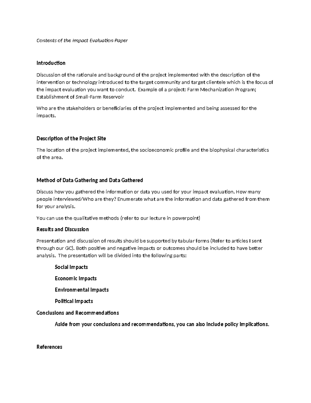 RD-320 Impact Evaluation Paper: Rationale, Methods, and Findings - Studocu