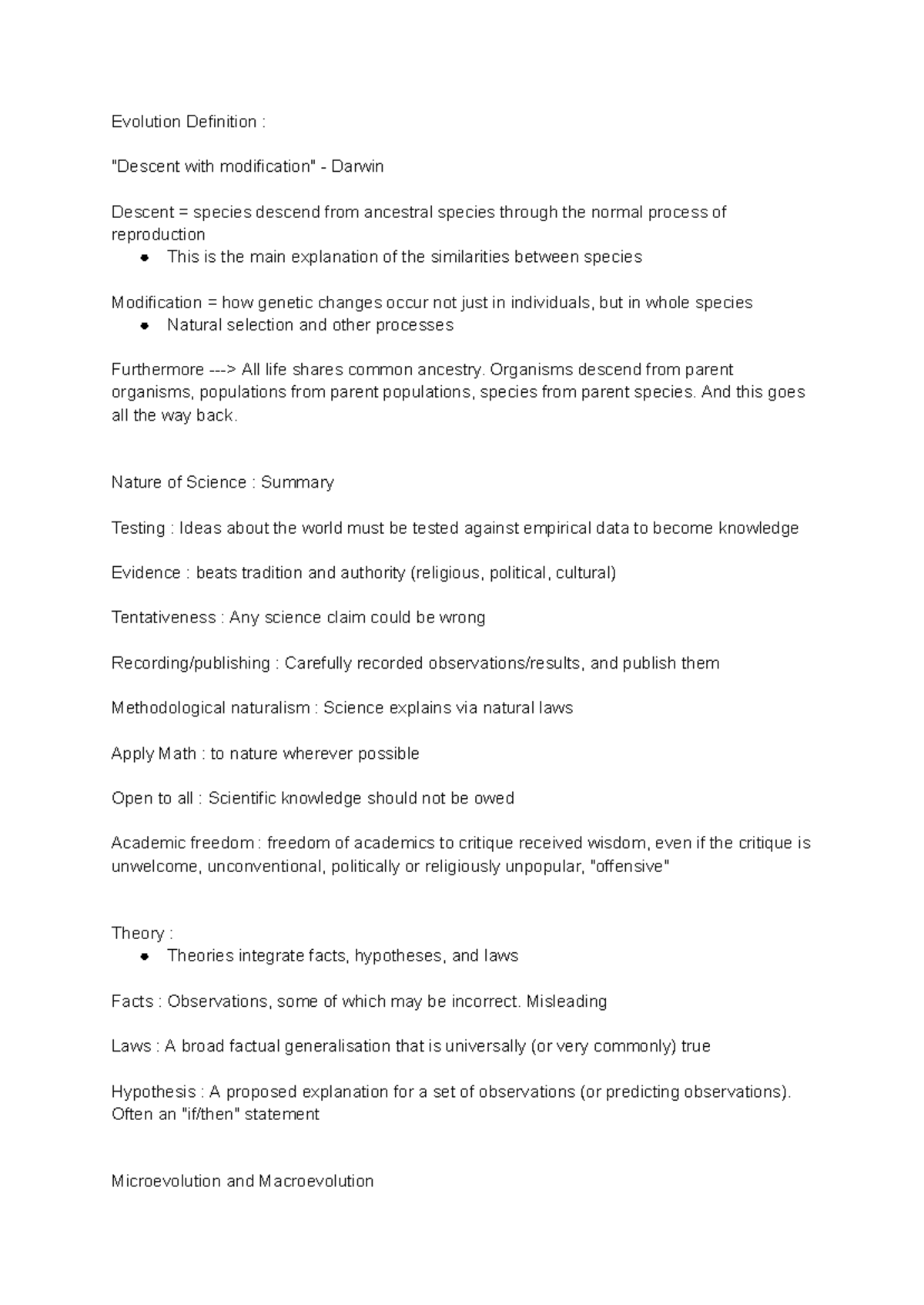 Evolution Notes: Understanding Darwin's Theory and Scientific ...