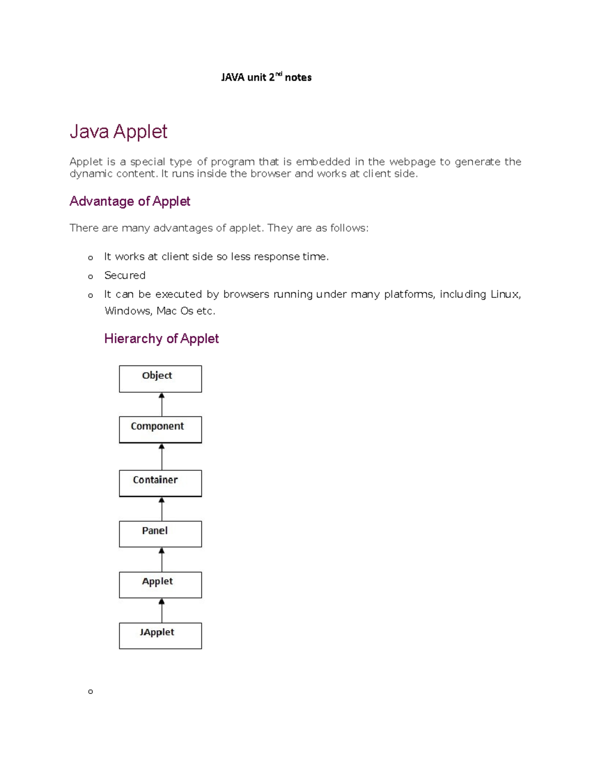 JAVA Unit 2 Notes: Understanding Applets, AWT Controls, and Layouts ...