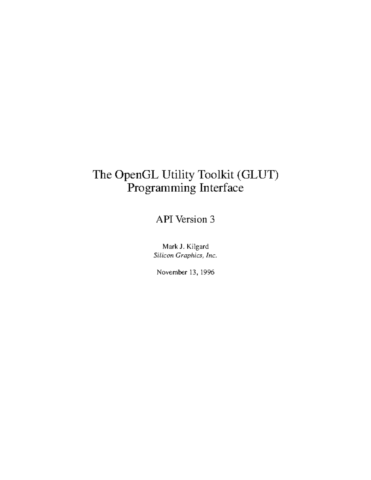 GLUT Programming Interface API v3 Overview and Usage Guide - Studocu
