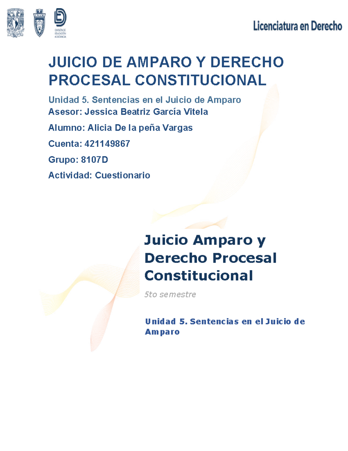 JUICIO DE AMPARO Y DERECHO PROCESAL CONSTITUCIONAL U5: Sentencias y ...