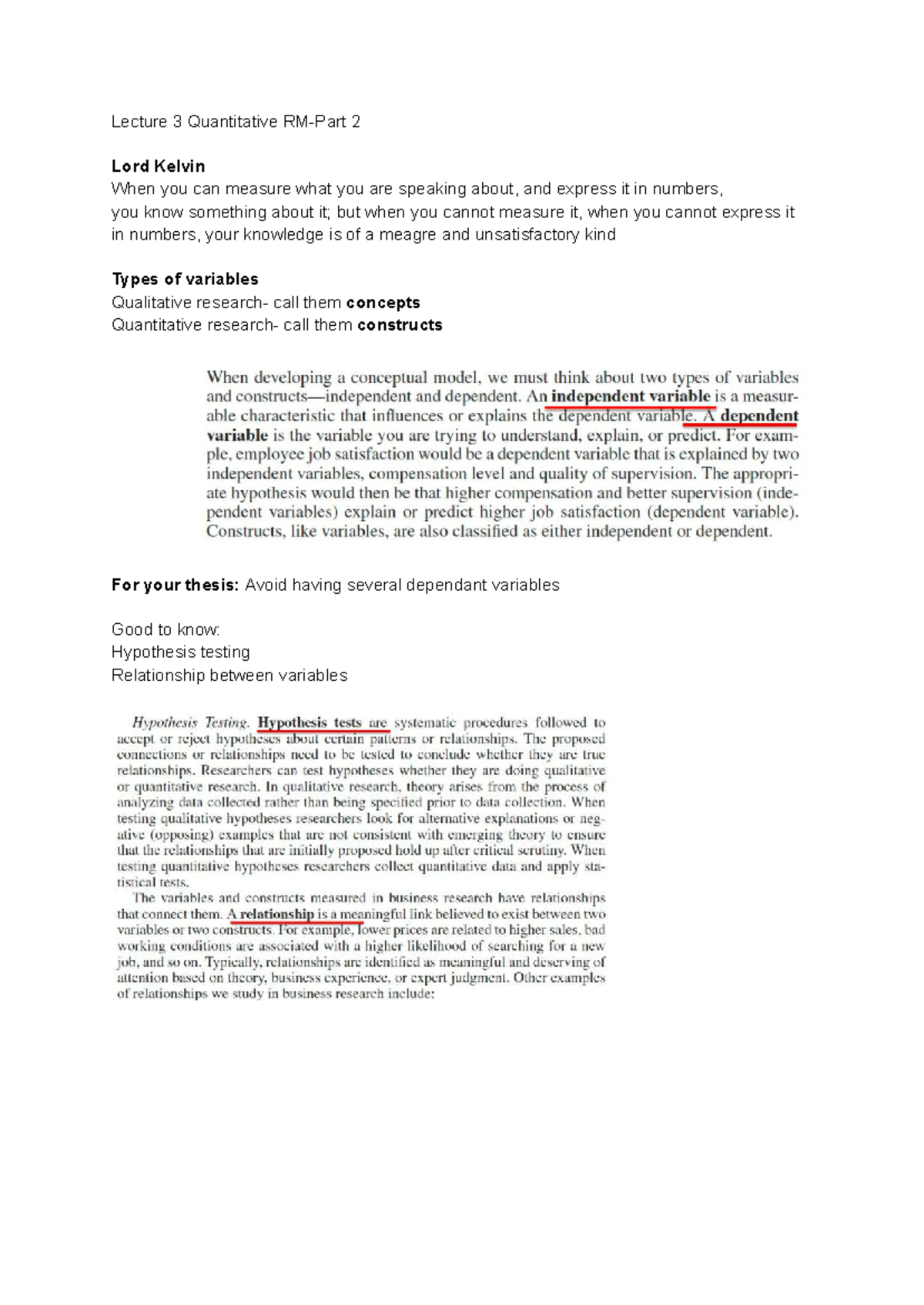 Lecture 3: Quantitative Research Methods - Part 2 Insights - Studocu