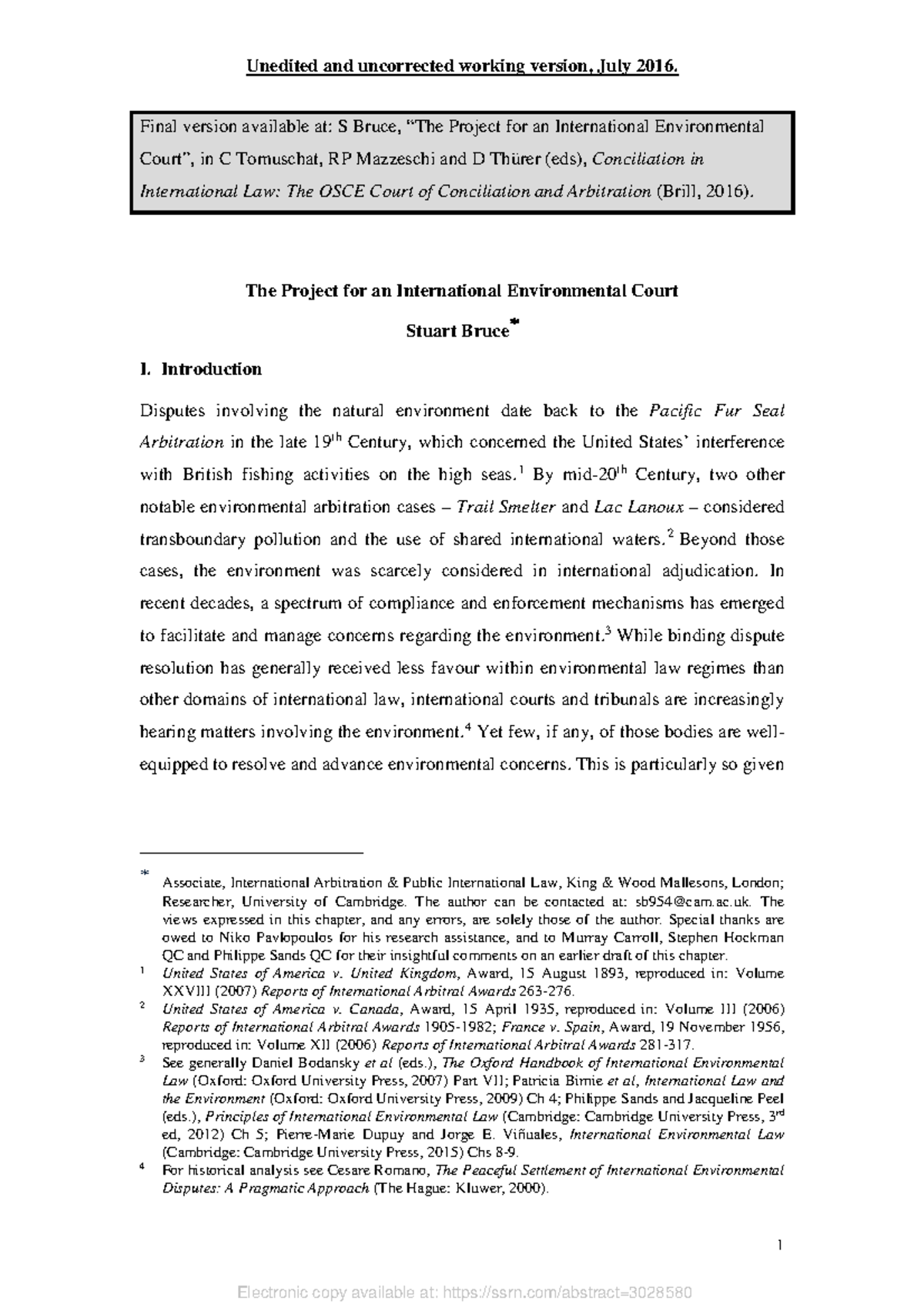Bruce - Unedited Paper on International Environmental Court Project ...