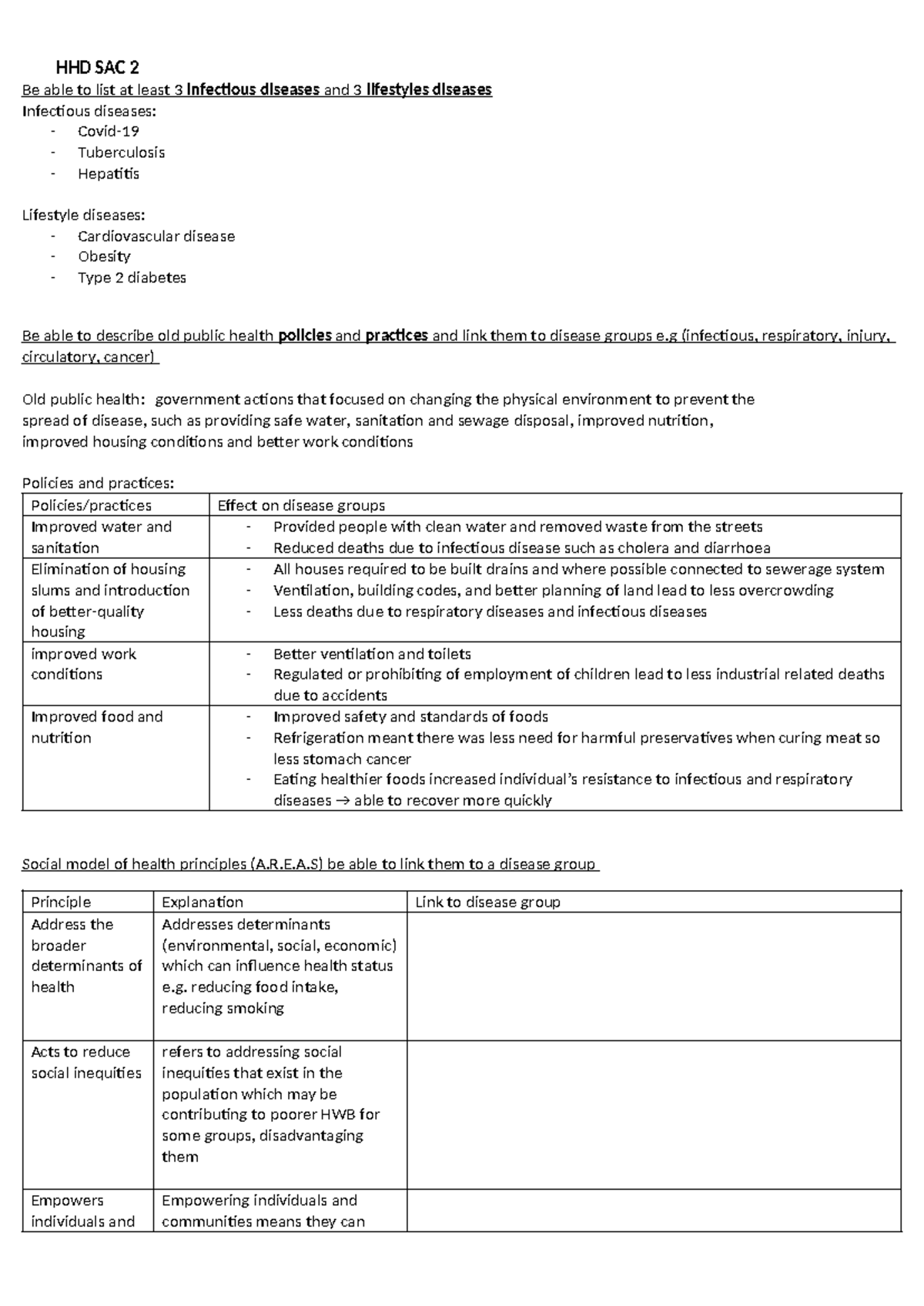 Unit 3 AOS 2 - Health & Disease Study Notes for SAC 2 - Studocu