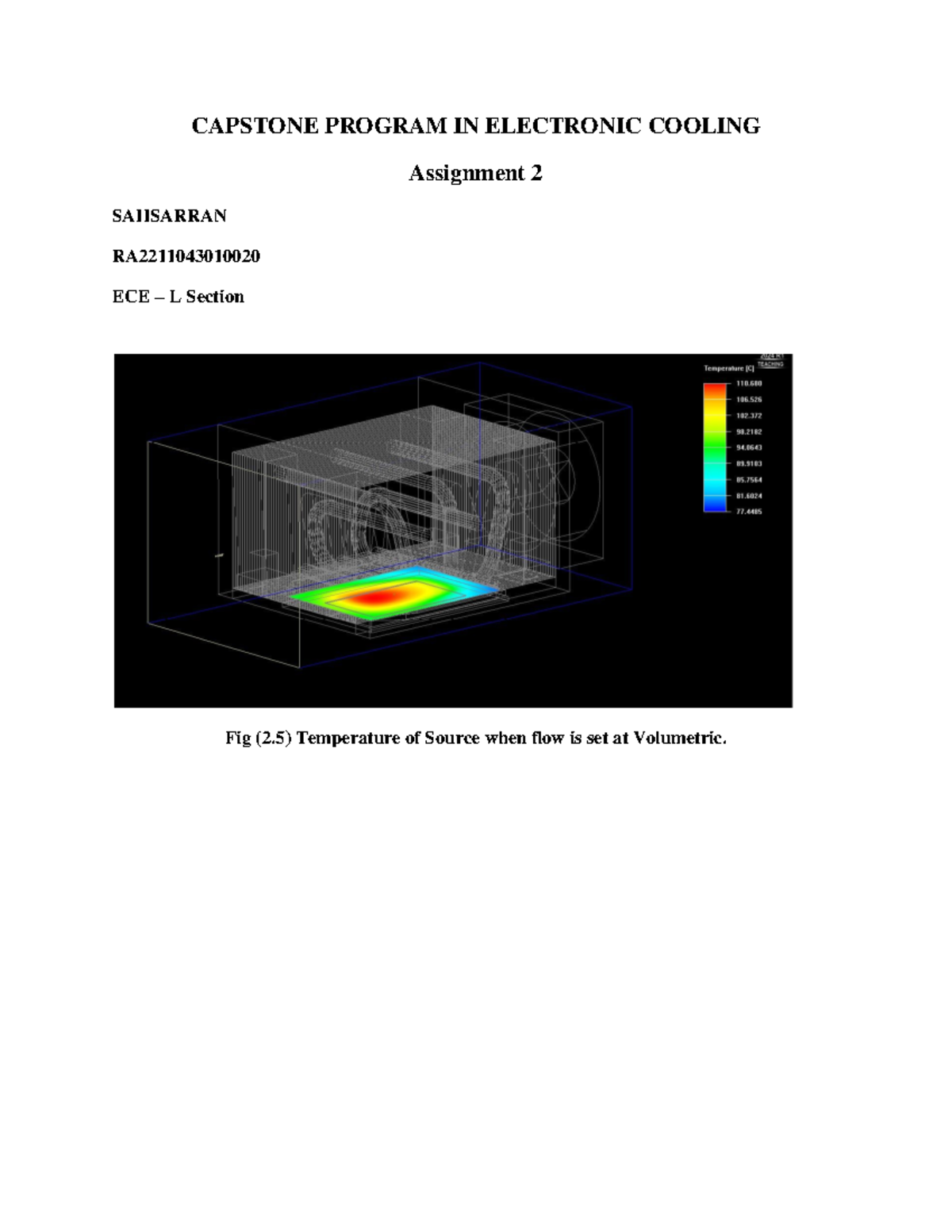 Capstone Assignment 2: ECE - L on Electronic Cooling Analysis - Studocu
